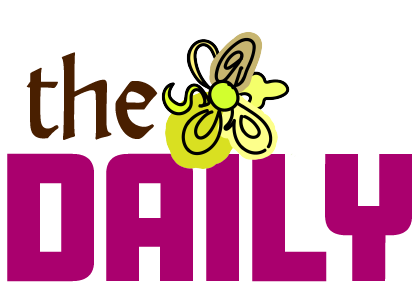 the daily catsup logo stylized with a brown "the", burnt fuschia "daily" all-caps, and an assorted green flower wordmark that reads "catsup"